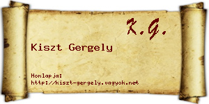 Kiszt Gergely névjegykártya